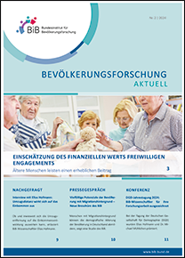 Cover “Bevölkerungsforschung Aktuell 2/2024&#034; (verweist auf: Bevölkerungsforschung Aktuell 2/2024)